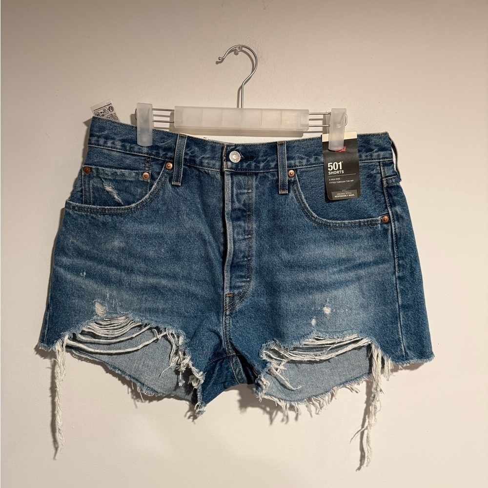 Levi’s NWT 501 Premium Original Jean Cutoff Denim Shorts Raw Hem Size 32